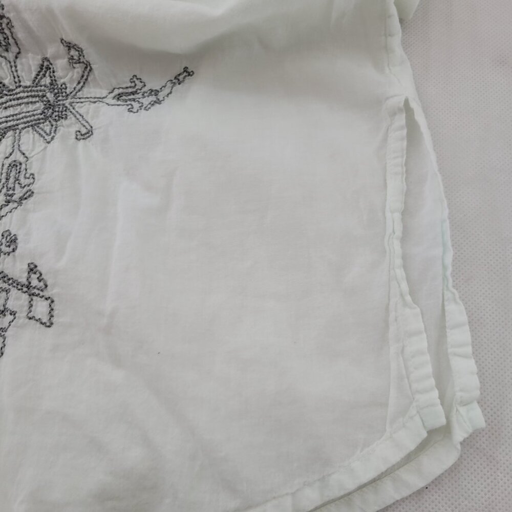 Sundance Tunic Women's M White Blue Lightweight Cotton Embroidered Shirt - Picture 12 of 16